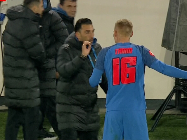 Elias Charalambous își ia rolul în serios! Cum a fost surprins după golul doi al FCSB-ului la meciul cu Sepsi