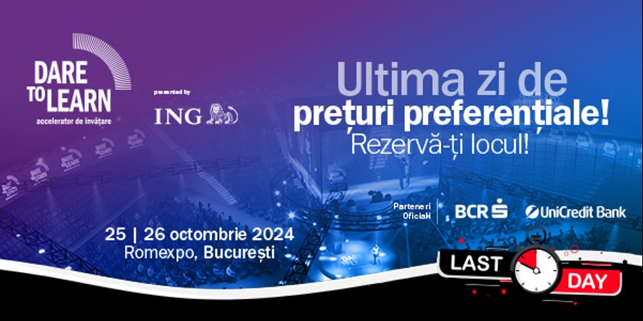 Astăzi este ultima zi în care profesorii beneficiază de tarife preferențiale la Dare to Learn – cel mai mare eveniment educațional din Europa