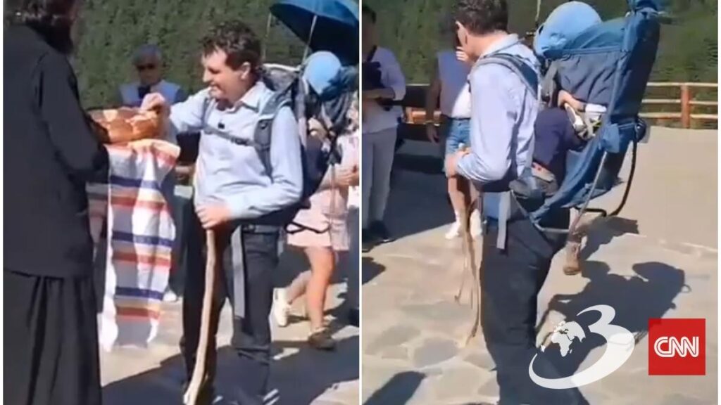 Nicușor Dan face turul mănăstirilor. A mers în pelerinaj la Arsenie Boca. Imagini inedite cu momentul întâmpinării de starețul din Valea Sâmbetei