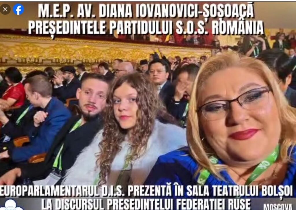 Diana Şoşoacă, față în față cu Putin la Moscova, de unde a lansat atacuri grave la adresa UE şi a aplaudat entuziasmată discursul „țarului”